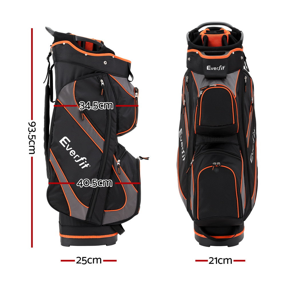 Duffel Bags: Everfit 14 Ways Dividers Golf Bag Stand Insulated Carry Bag Zippered Rain Cover