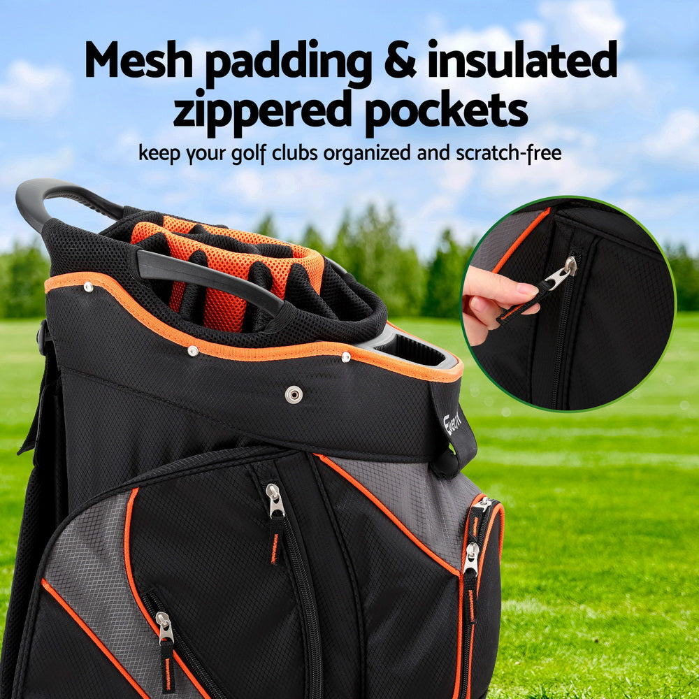 Duffel Bags: Everfit 14 Ways Dividers Golf Bag Stand Insulated Carry Bag Zippered Rain Cover