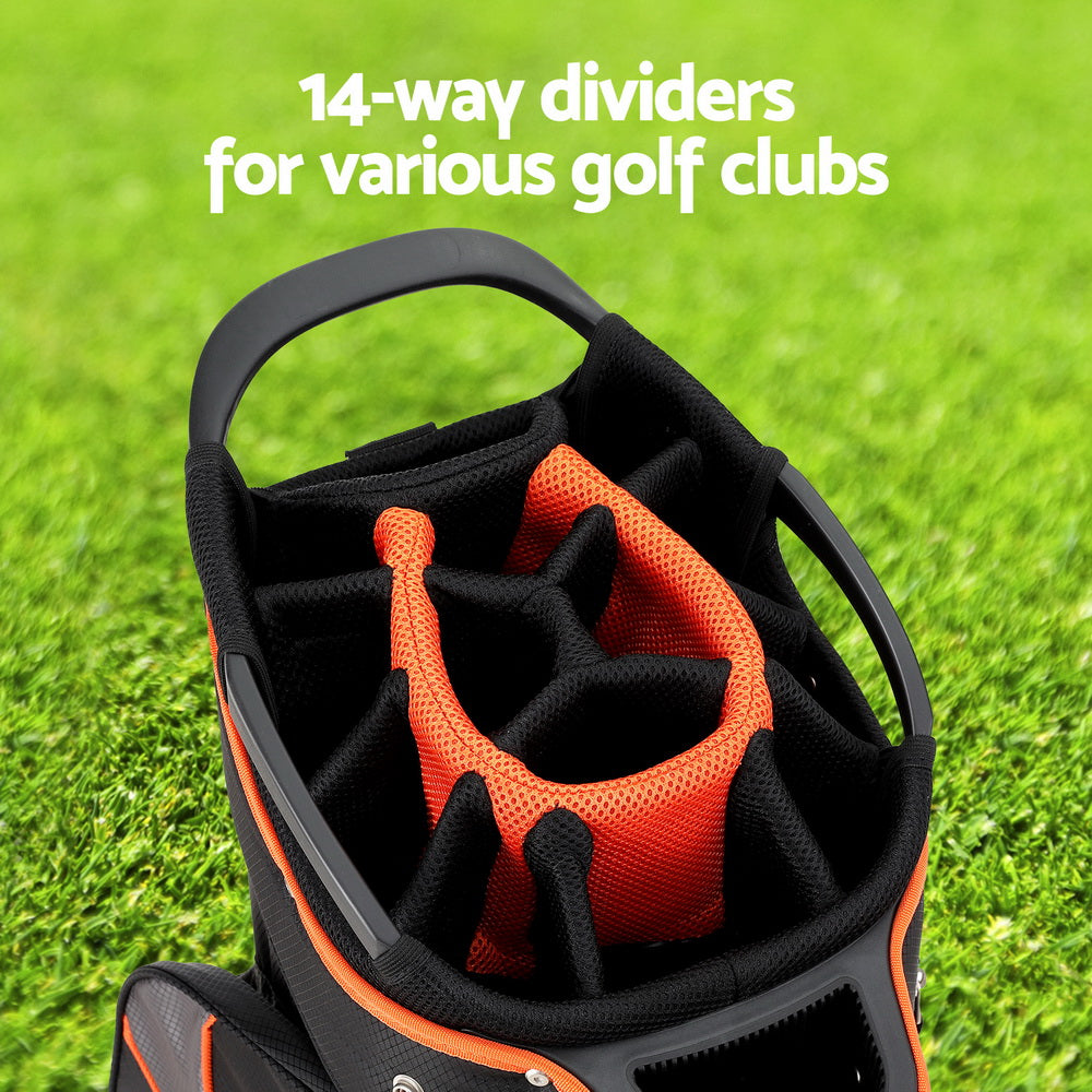 Duffel Bags: Everfit 14 Ways Dividers Golf Bag Stand Insulated Carry Bag Zippered Rain Cover