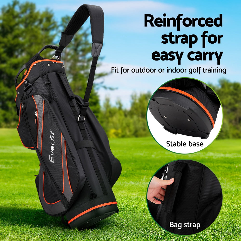 Duffel Bags: Everfit 14 Ways Dividers Golf Bag Stand Insulated Carry Bag Zippered Rain Cover