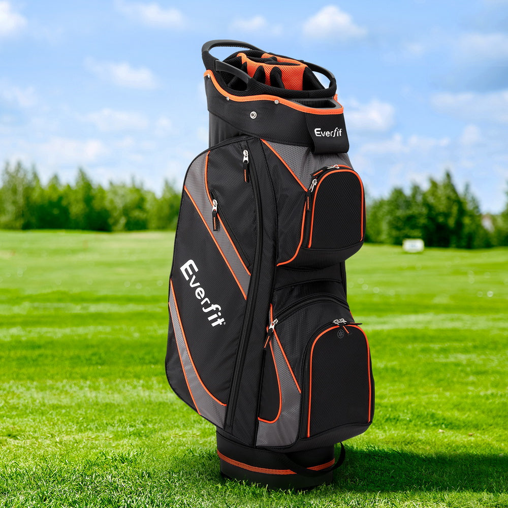 Duffel Bags: Everfit 14 Ways Dividers Golf Bag Stand Insulated Carry Bag Zippered Rain Cover
