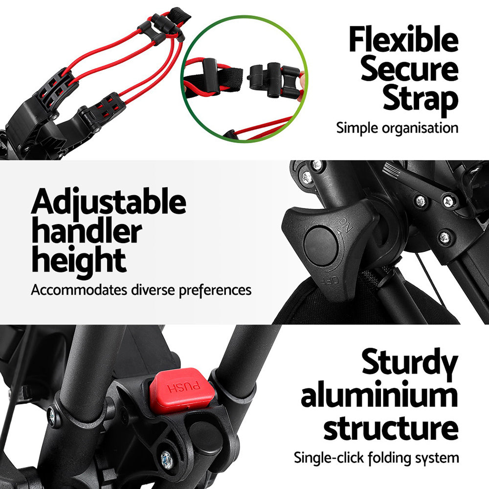 Camp Furniture: Everfit Golf Buggy Foldable Trolley Golf Cart Swivel Wheel Umbrella Bottle Stand