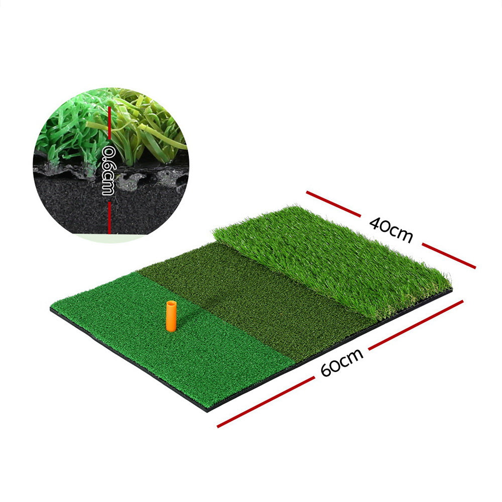 Golf Training Aids: Everfit Golf Hitting Mat Portable Driving Range Practice Training Aid 3 in 1