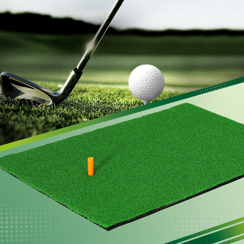 Golf Training Aids: Everfit Golf Hitting Practice Mat Portable Driving Range Training Aid 80x60cm