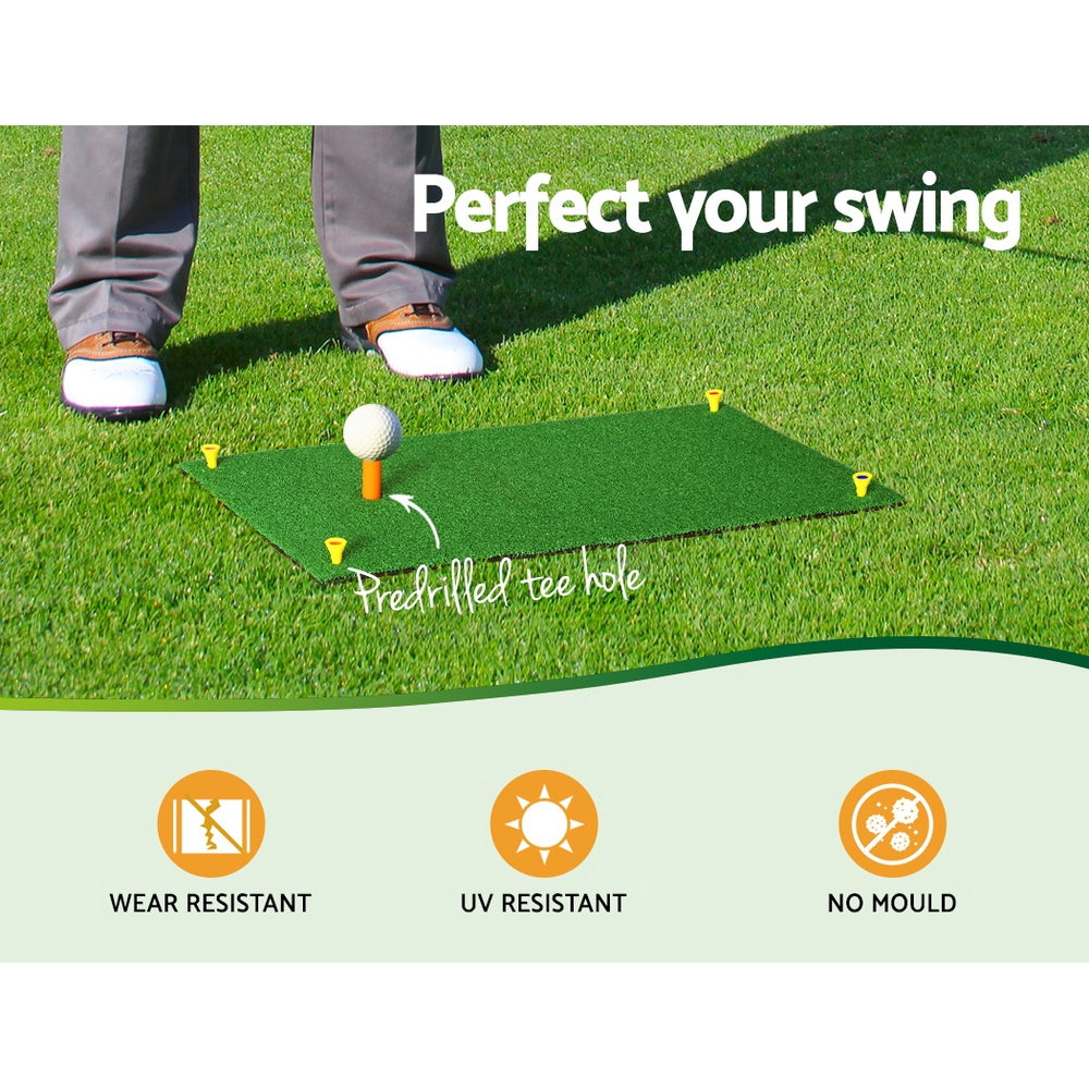 Golf Training Aids: Everfit Golf Hitting Mat Portable Driving Range Practice Training Aid 60x30cm