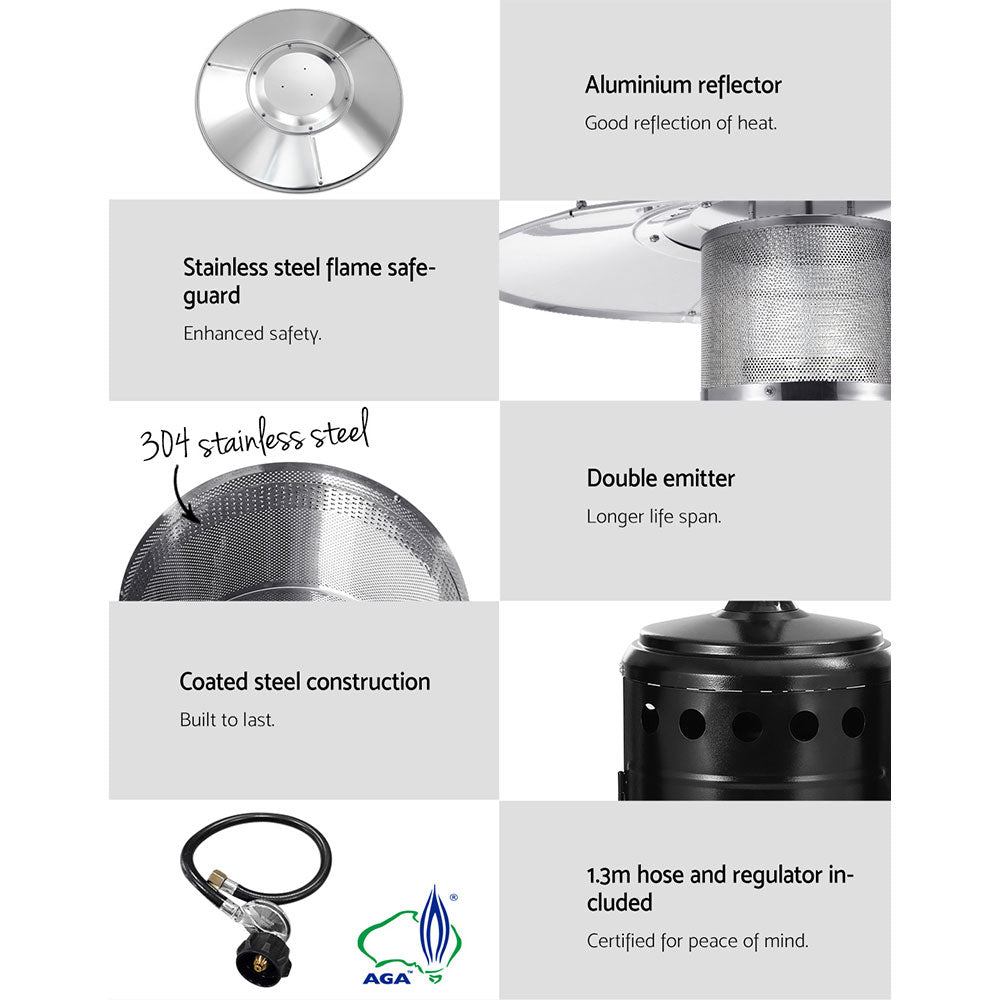 Patio Heaters: Devanti Outdoor Gas Patio Heater