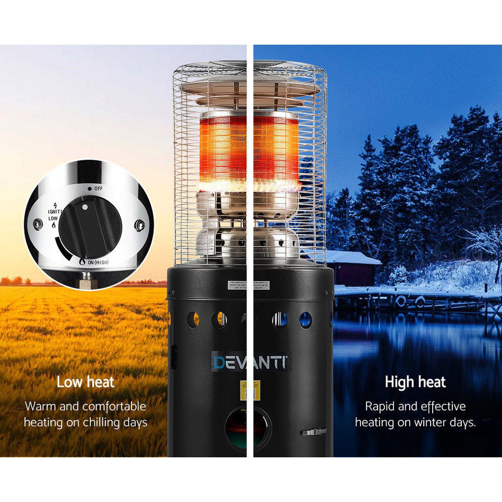 Patio Heaters: Devanti Outdoor Gas Patio Heater Black