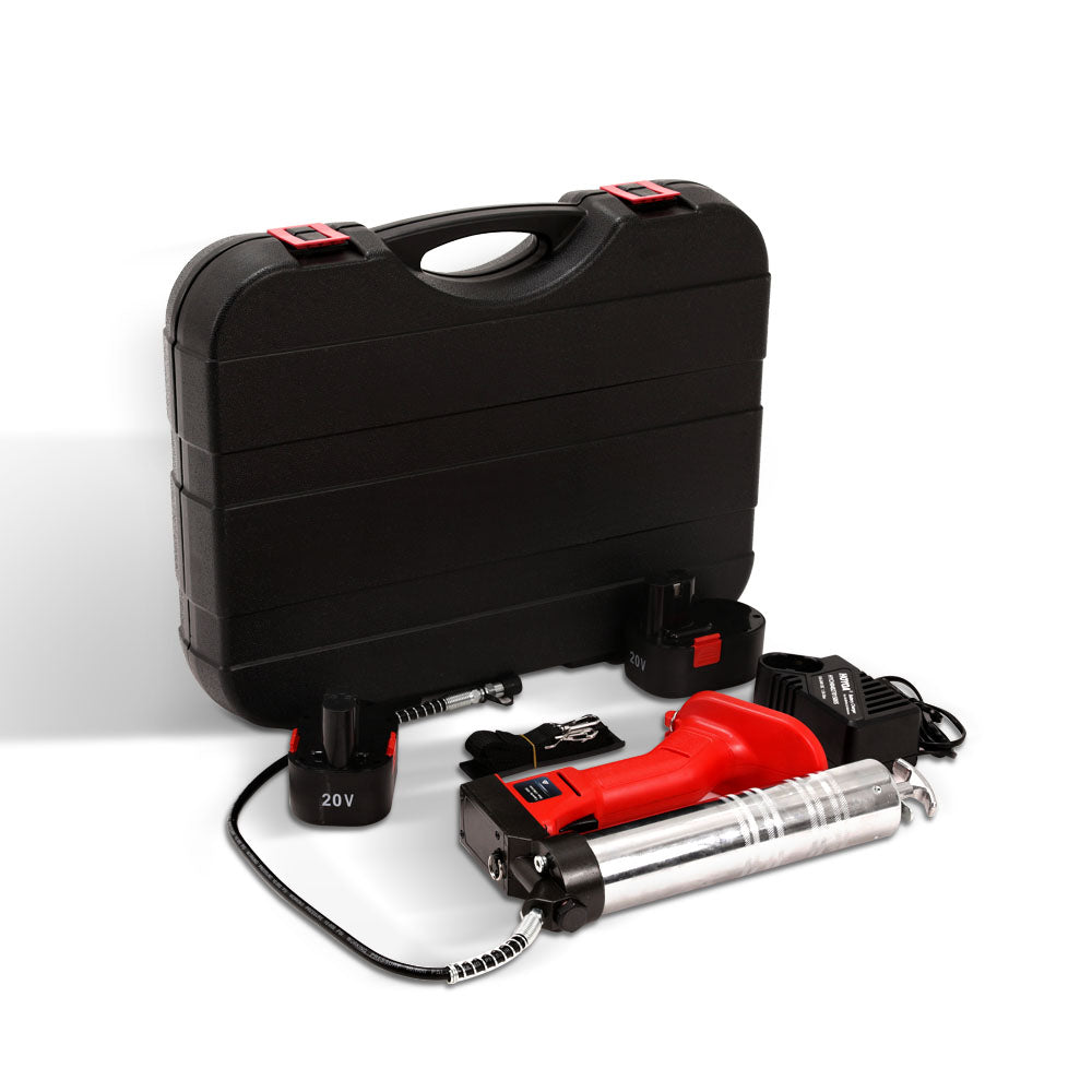 Outdoor Power Equipment: Giantz Grease Gun Cordless 20v 450g 9000PSI 76cm Hose Electric Battery Cartridge