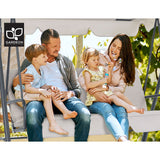 Gardeon Outdoor Swing Chair Garden Chair Bench Furniture Canopy 3 Seater Beige