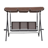Outdoor Chairs: Gardeon Outdoor Swing Chair Garden Chair Canopy Cup Holder 3 Seater Brown