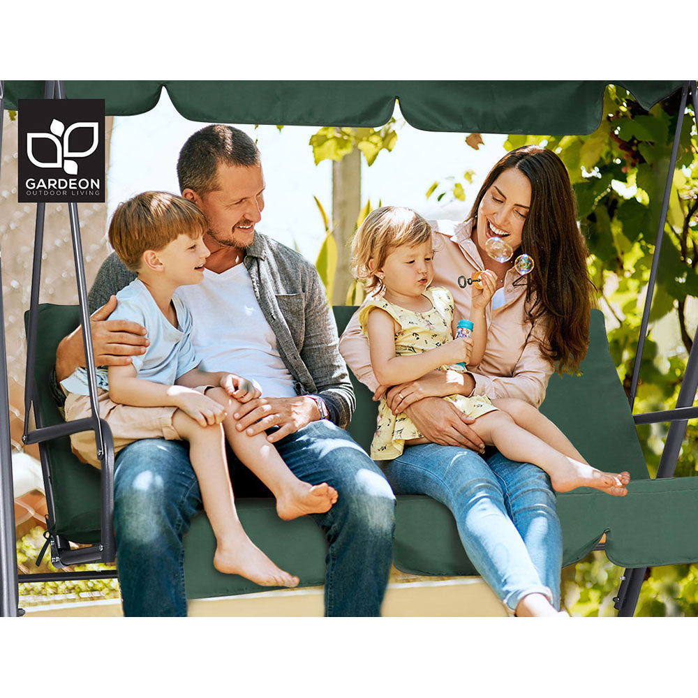 Outdoor Chairs: Gardeon Outdoor Swing Chair Garden Chair Bench Furniture Canopy 3 Seater Green