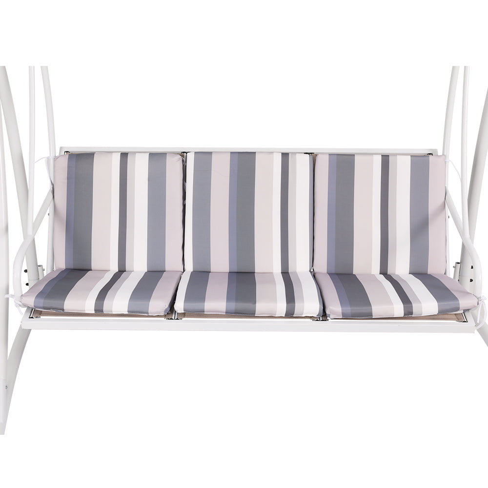 Outdoor Chairs: Gardeon Outdoor Swing Chair Garden Bench Furniture Canopy 3 Seater White Grey