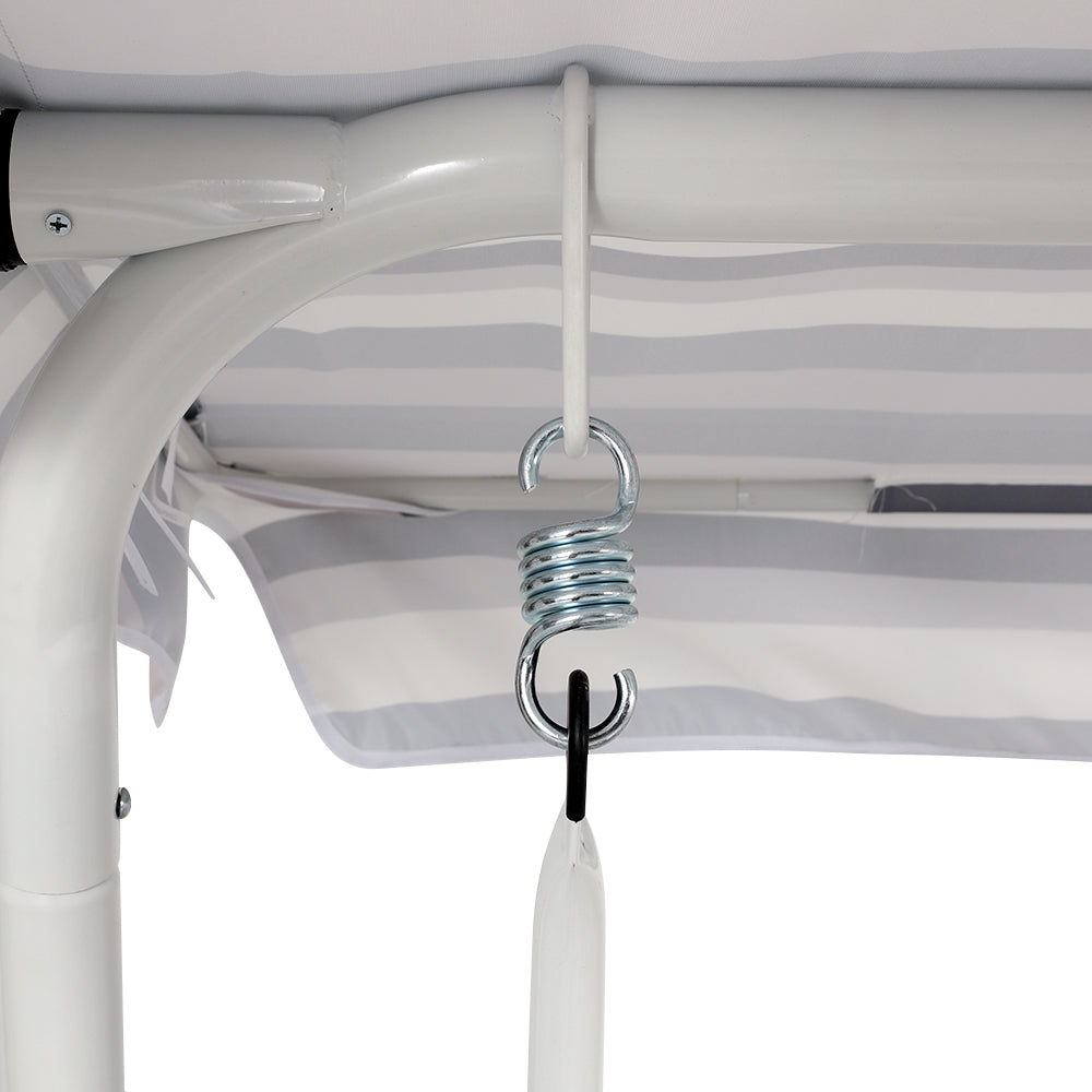 Outdoor Chairs: Gardeon Outdoor Swing Chair Garden Bench Furniture Canopy 3 Seater White Grey