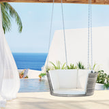 Outdoor Chairs: Gardeon Rattan Porch Swing Chair With Chain Cushion Outdoor Furniture Grey