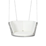 Outdoor Chairs: Gardeon Rattan Porch Swing Chair With Chain Cushion Outdoor Furniture Grey