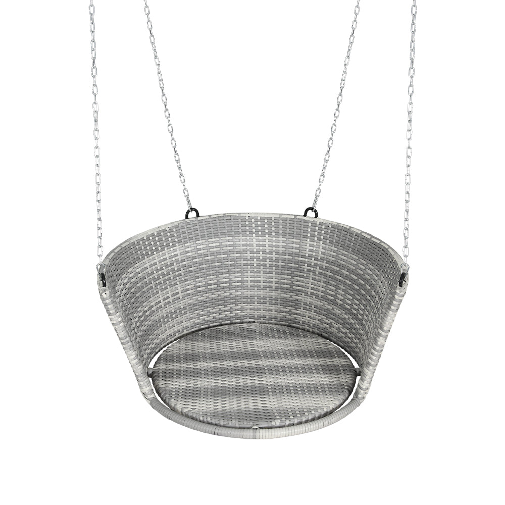 Outdoor Chairs: Gardeon Rattan Porch Swing Chair With Chain Cushion Outdoor Furniture Grey