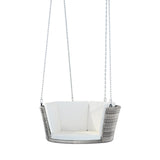 Outdoor Chairs: Gardeon Rattan Porch Swing Chair With Chain Cushion Outdoor Furniture Grey