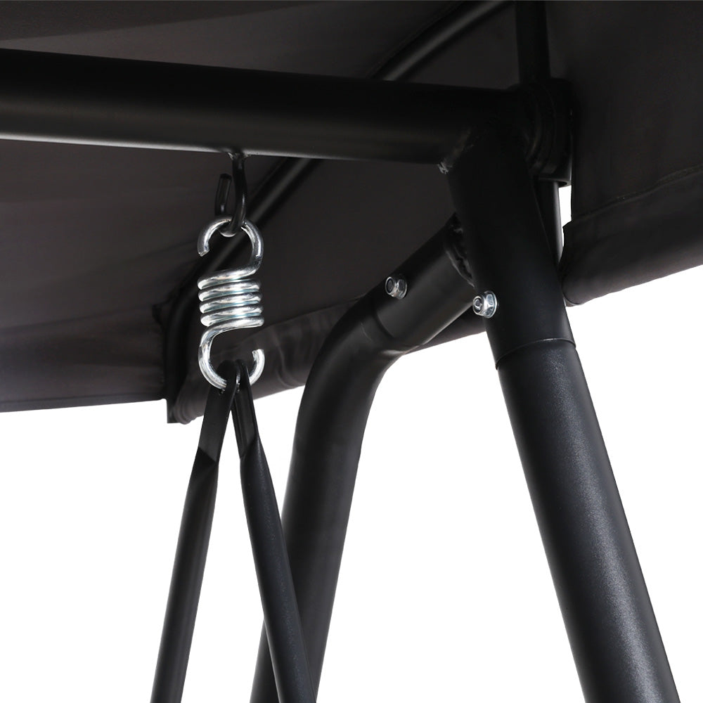 Outdoor Chairs: Gardeon Outdoor Swing Chair Garden Bench Furniture Canopy 3 Seater Rattan Grey
