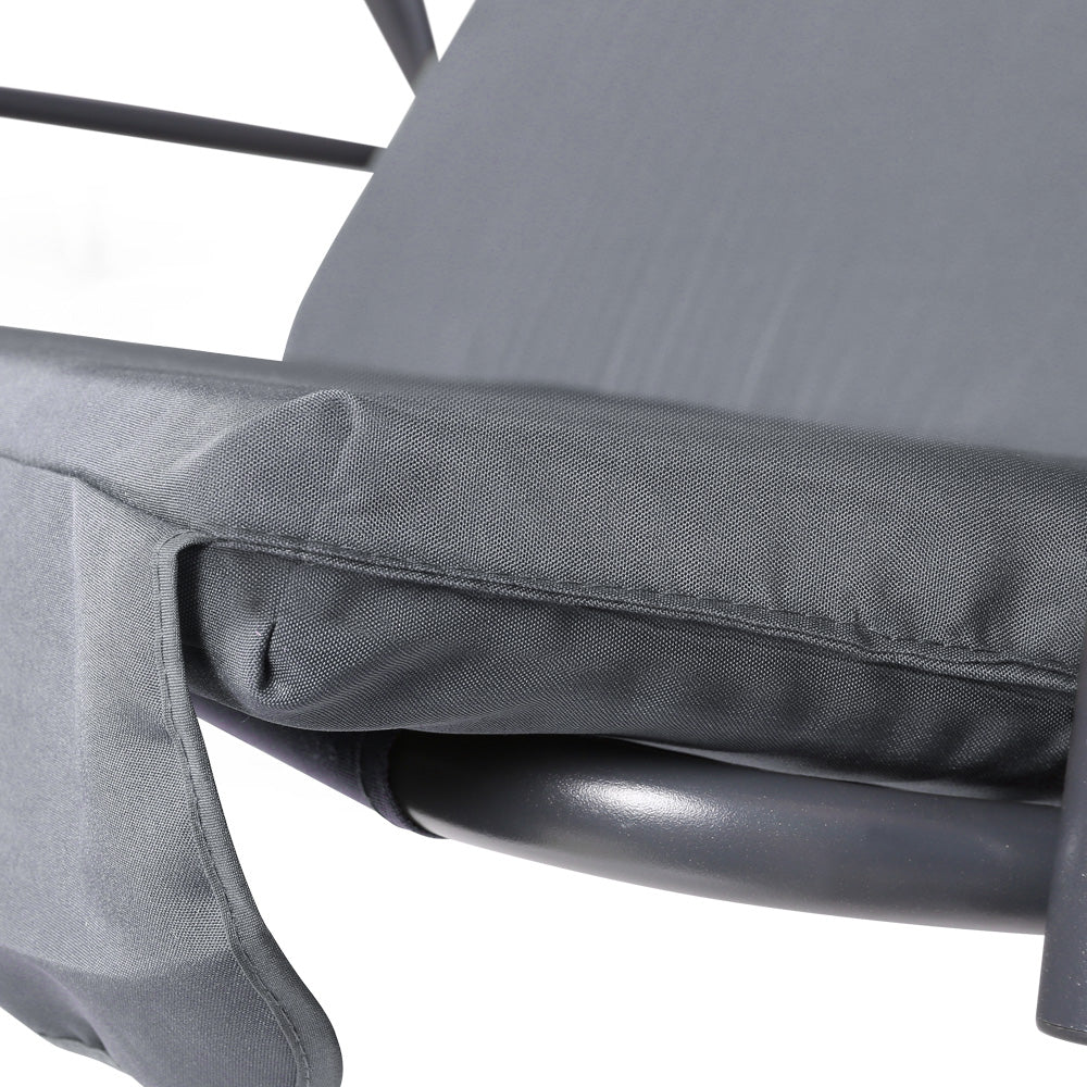 Outdoor Chairs: Gardeon Outdoor Swing Chair Garden Chair Bench Furniture Canopy 3 Seater Grey