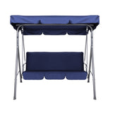 Gardeon Outdoor Swing Chair Garden Bench Furniture Canopy 3 Seater Navy