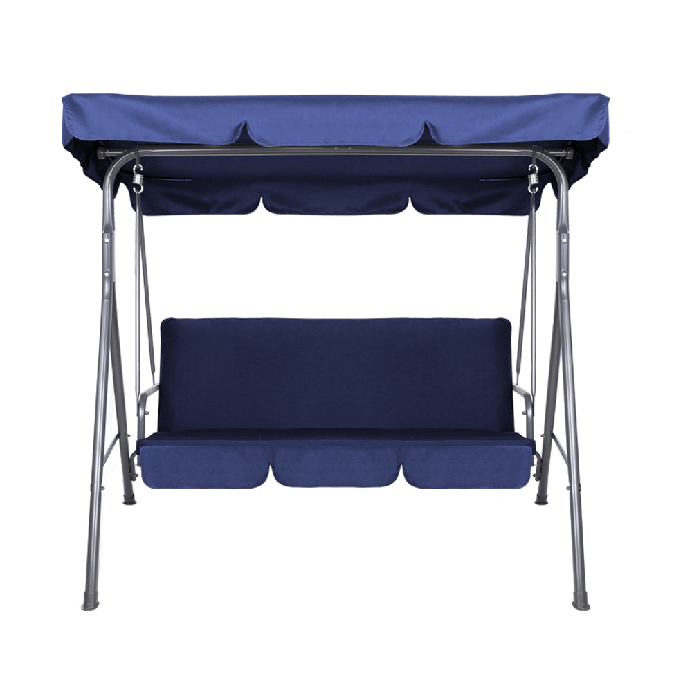 Outdoor Chairs: Gardeon Outdoor Swing Chair Garden Bench Furniture Canopy 3 Seater Navy
