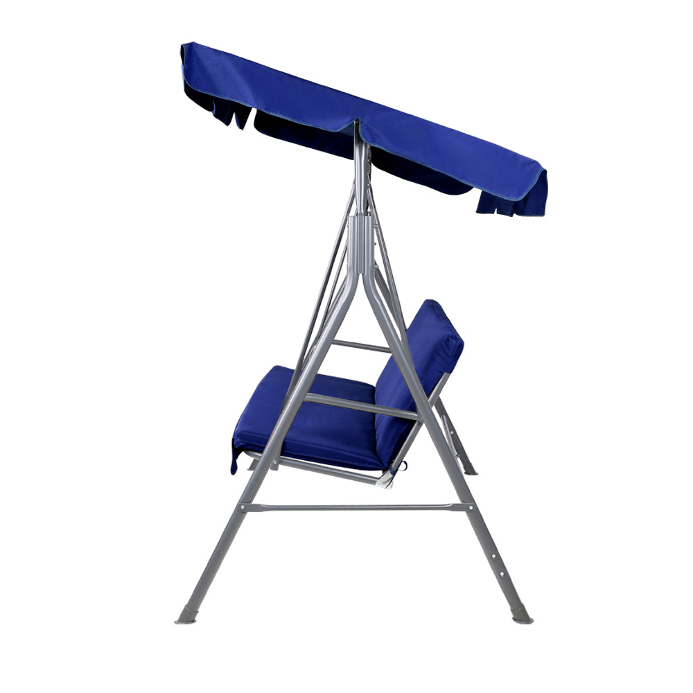 Outdoor Chairs: Gardeon Outdoor Swing Chair Garden Bench Furniture Canopy 3 Seater Navy