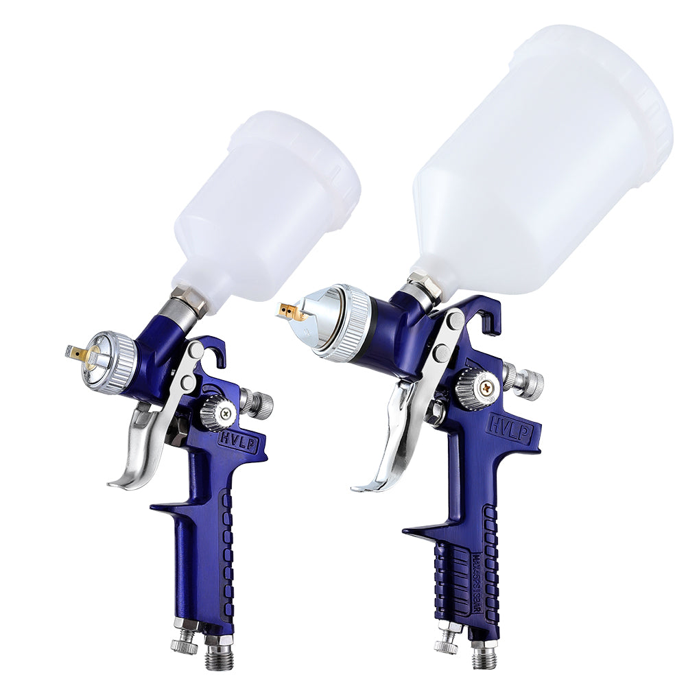 Air Compressors: Giantz 2PC HVLP Spray Gun Paint Gun Gravity Feed 0.8mm 1.4,mm Nozzles Included