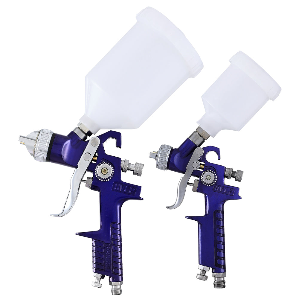 Air Compressors: Giantz 2PC HVLP Spray Gun Paint Gun Gravity Feed 0.8mm 1.4,mm Nozzles Included