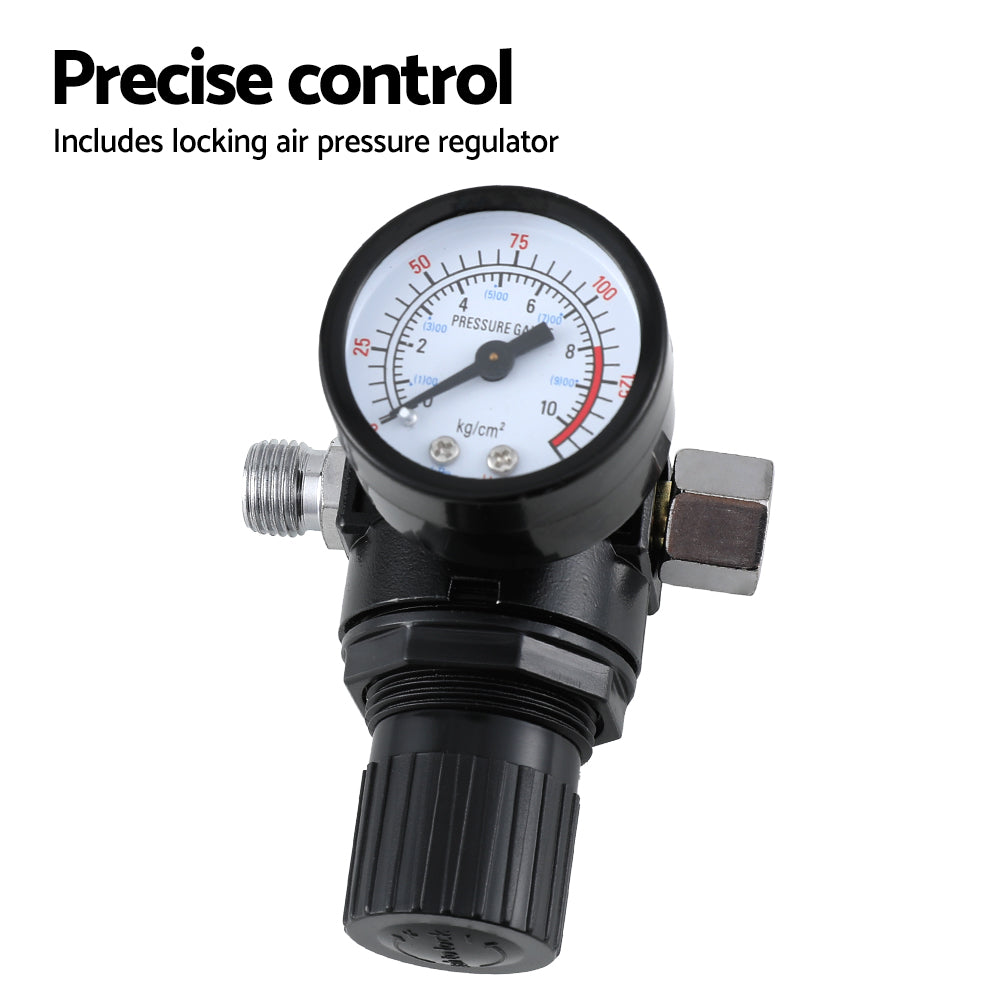Air Compressors: Giantz 2PC HVLP Spray Gun Paint Gun Gravity Feed 0.8mm 1.4,mm Nozzles Included