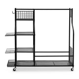Golf Accessories: Everfit Golf Bag Storage Golf Storage Garage Organizer with Wheels Black