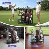 Golf Accessories: Everfit Golf Bag Storage Golf Storage Garage Organizer with Wheels Black