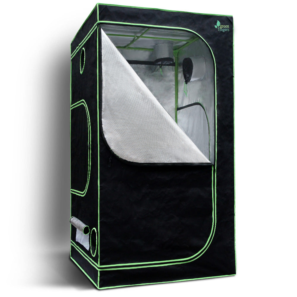 Greenhouses & Accessories: Green Fingers Grow Tent 100x100x200CM Hydroponics Kit Indoor Plant Room System