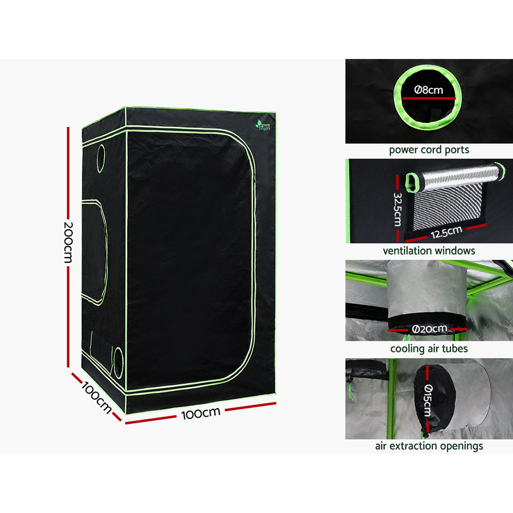 Greenhouses & Accessories: Green Fingers Grow Tent Light Kit 100x100x200CM 4500W LED Full Spectrum