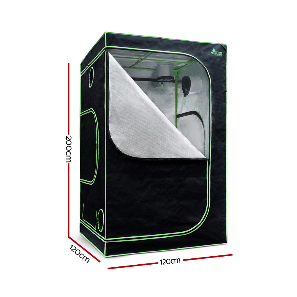 Greenhouses & Accessories: Green Fingers Grow Tent 120x120x200CM Hydroponics Kit Indoor Plant Room System