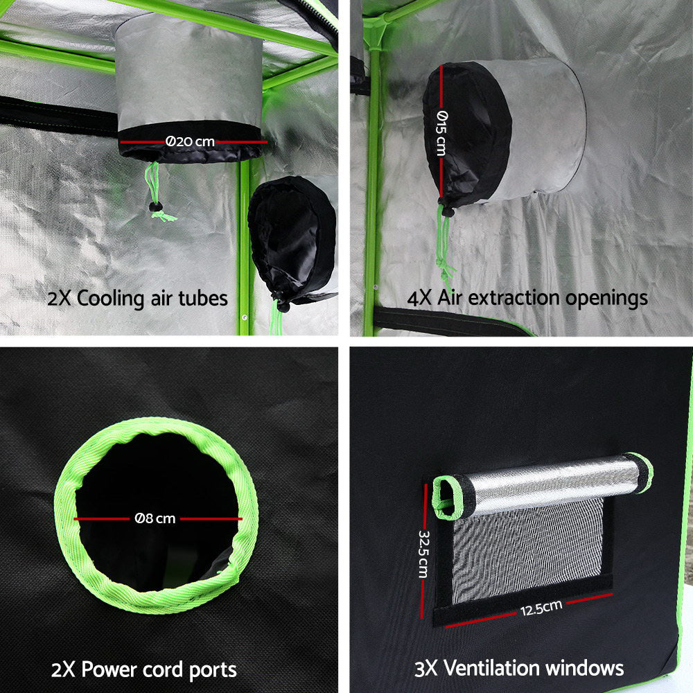 Greenhouses & Accessories: Green Fingers Grow Tent 120x120x200CM Hydroponics Kit Indoor Plant Room System