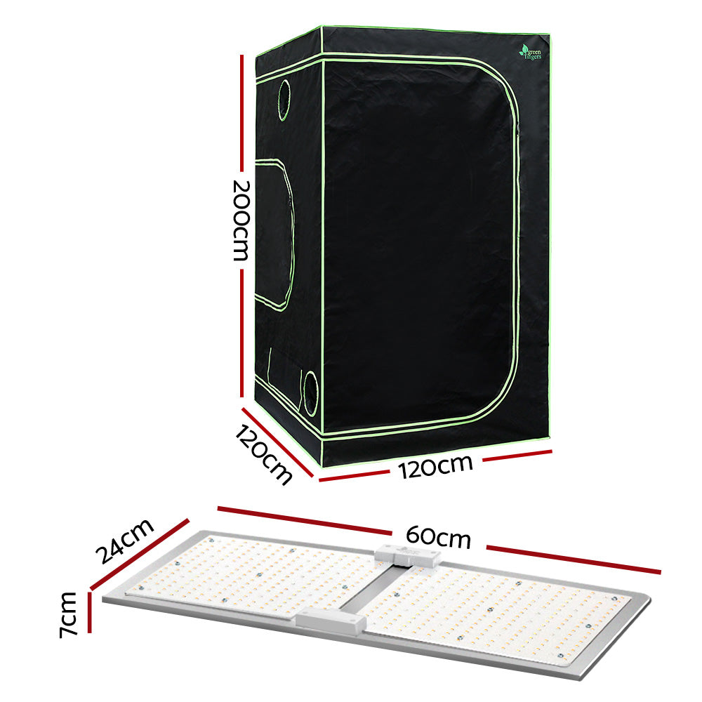 Greenhouses & Accessories: Greenfingers Grow Tent Light Kit 120x120x200CM 220W LED Full Spectrum