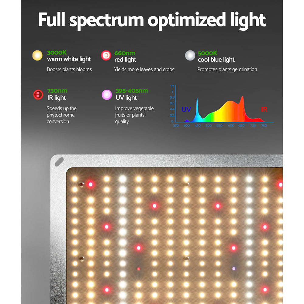 Greenhouses & Accessories: Greenfingers Grow Tent Light Kit 120x120x200CM 220W LED Full Spectrum