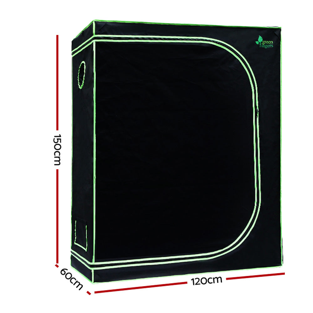 Greenhouses & Accessories: Green Fingers Grow Tent 120x60x150CM Hydroponics Kit Indoor Plant Room System