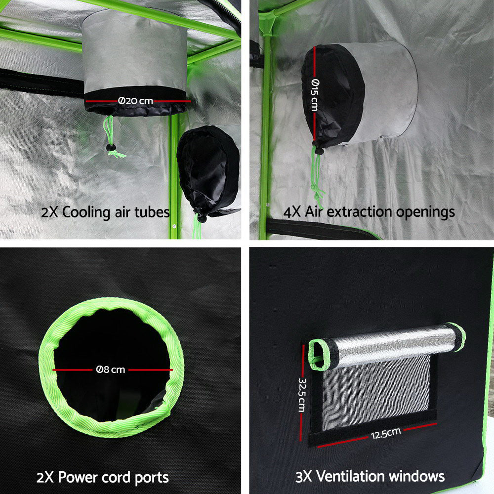 Greenhouses & Accessories: Green Fingers Grow Tent 120x60x150CM Hydroponics Kit Indoor Plant Room System