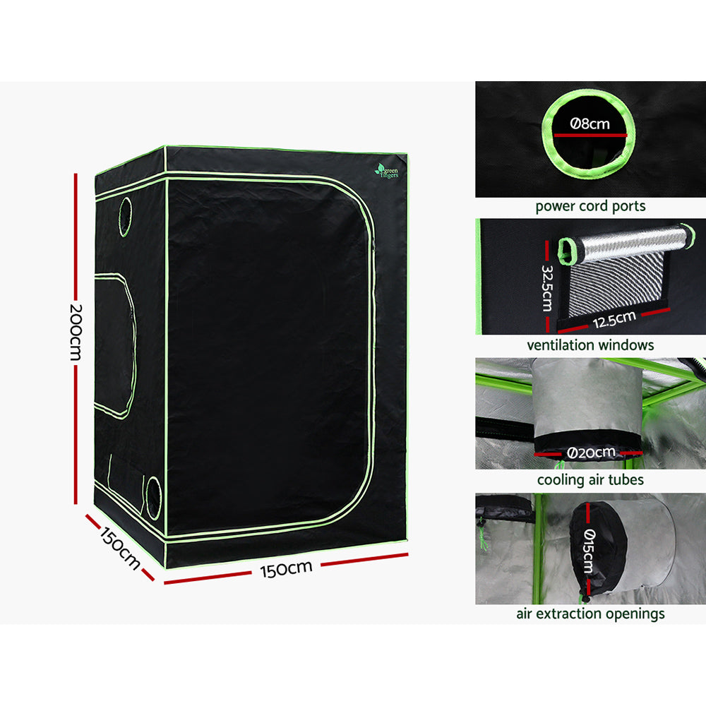 Greenhouses & Accessories: Greenfingers Grow Tent Light Kit 150x150x200CM 220W LED Full Spectrum
