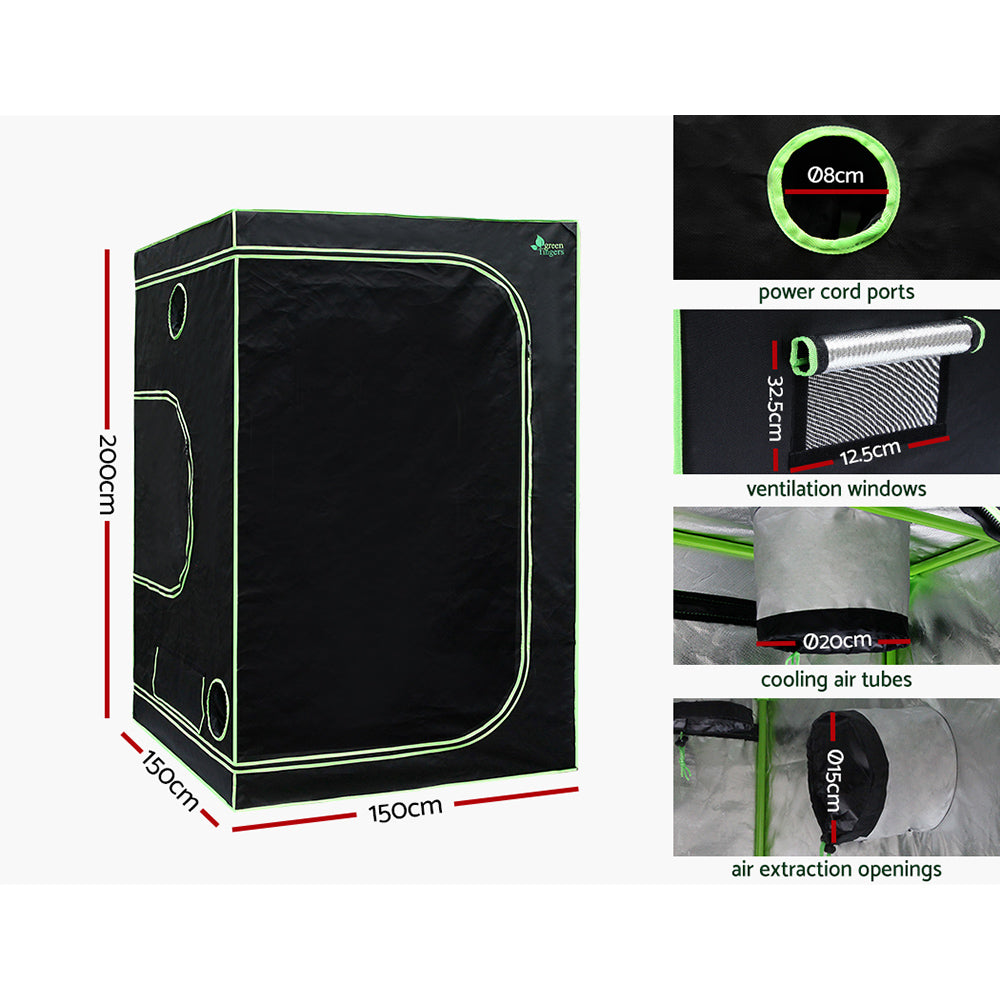 Greenhouses & Accessories: Green Fingers Grow Tent Light Kit 150x150x200CM 4500W LED Full Spectrum