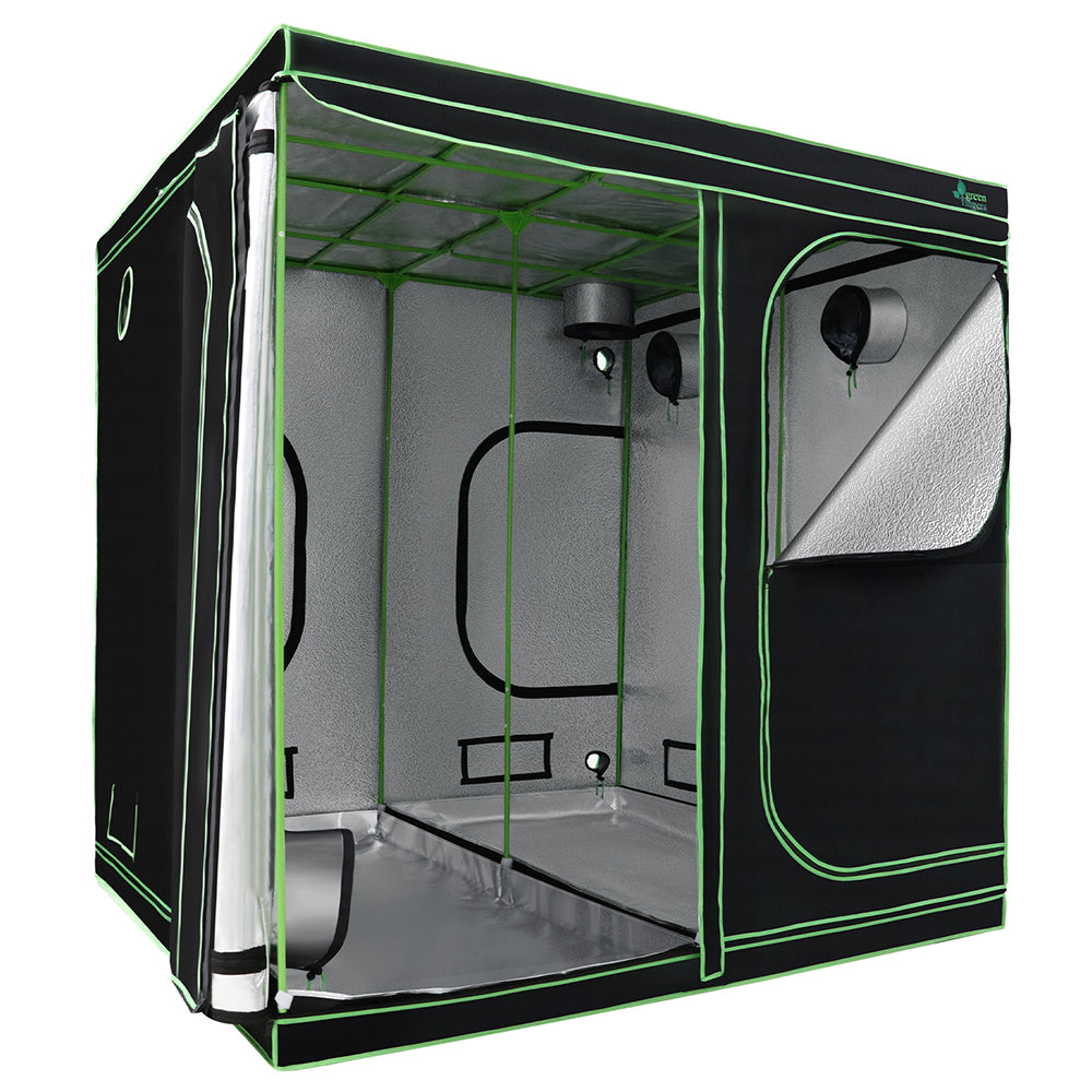 Greenhouses & Accessories: Green Fingers Grow Tent 200x200x200CM Hydroponics Kit Indoor Plant Room System