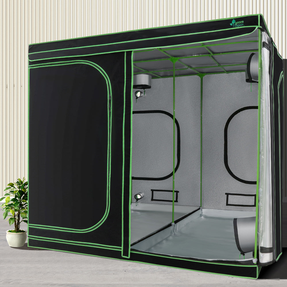 Greenhouses & Accessories: Green Fingers Grow Tent 200x200x200CM Hydroponics Kit Indoor Plant Room System