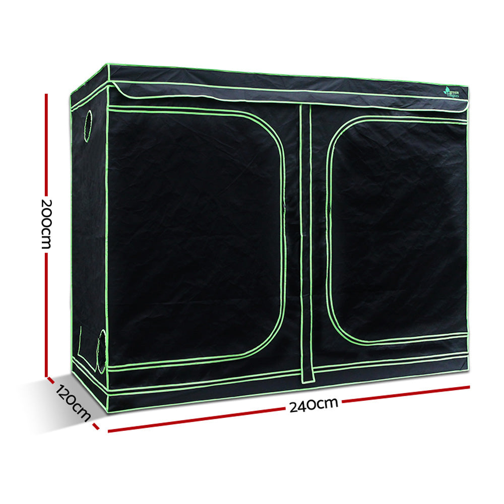 Greenhouses & Accessories: Green Fingers Grow Tent 240x120x200CM Hydroponics Kit Indoor Plant Room System