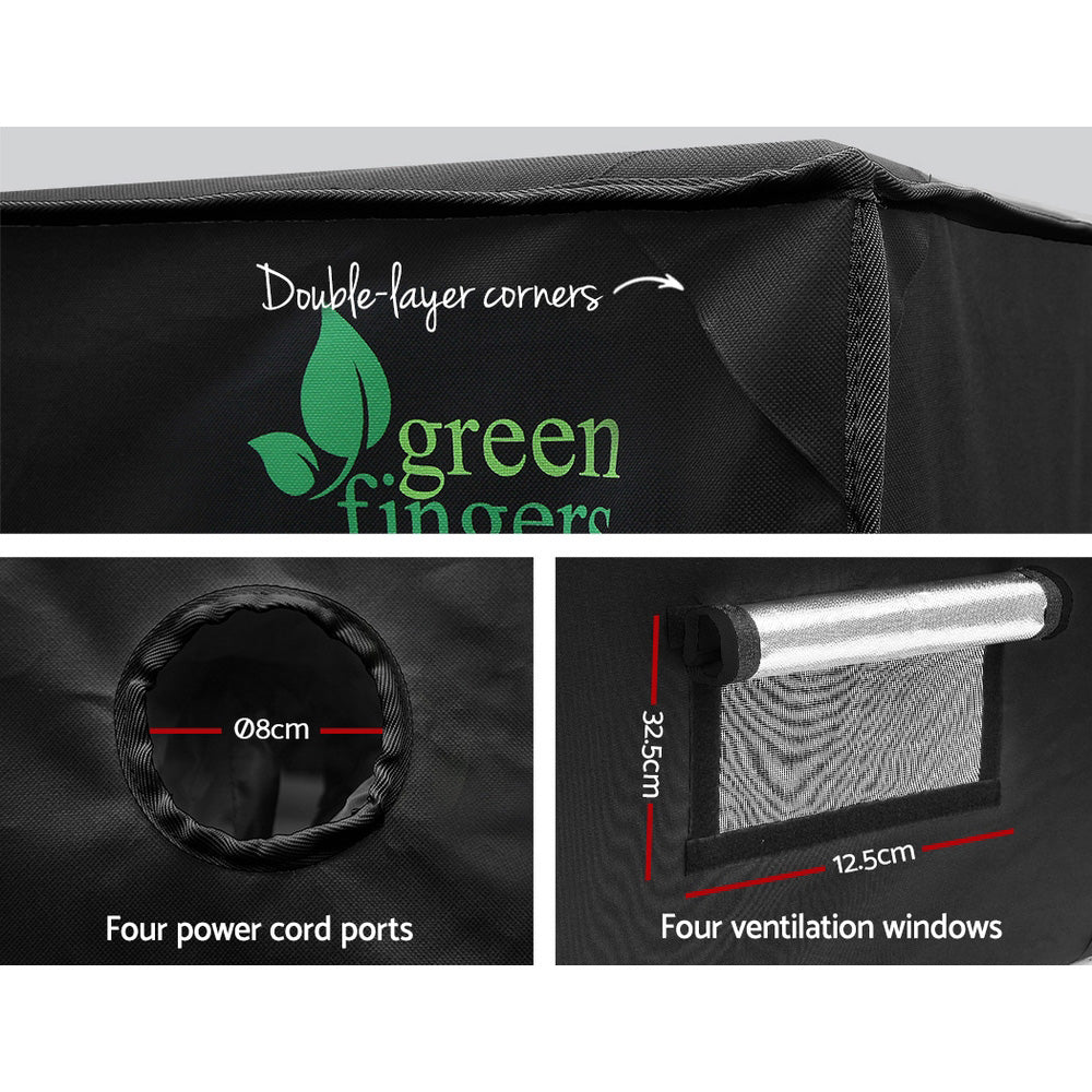 Greenhouses & Accessories: Green Fingers Grow Tent 240x120x200CM Hydroponics Kit Indoor Plant Room Black