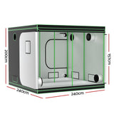 Green Fingers Grow Tent Kits 240x240x200cm Hydroponics Indoor Grow System Black