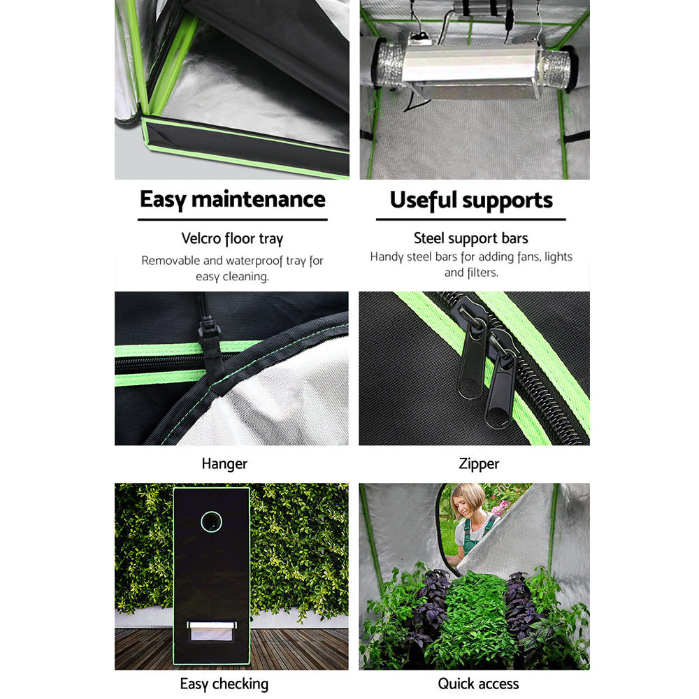 Greenhouses & Accessories: Green Fingers Grow Tent 60x60x140CM Hydroponics Kit Indoor Plant Room System