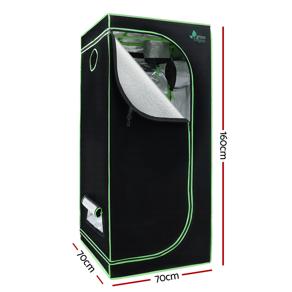 Greenhouses & Accessories: Green Fingers Grow Tent 70x70x160CM 1680D Hydroponics Kit Indoor Plant Room System