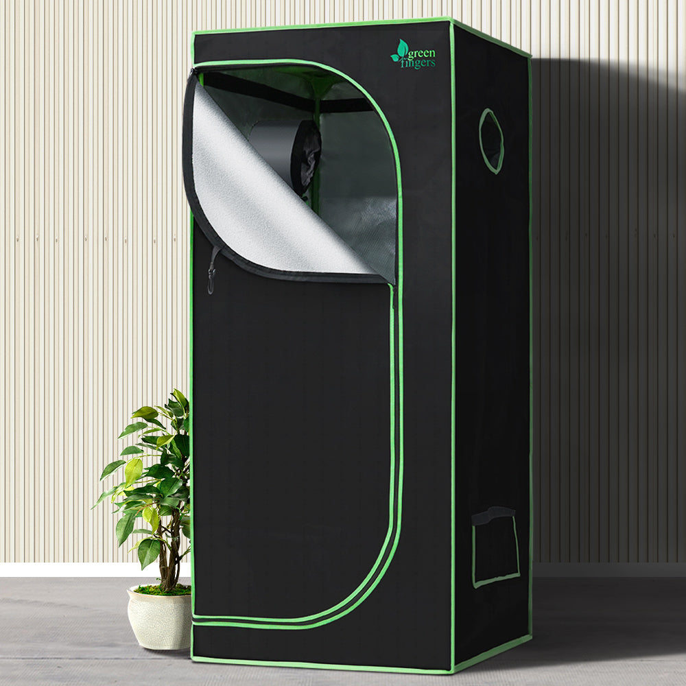 Greenhouses & Accessories: Green Fingers Grow Tent 70x70x160CM 1680D Hydroponics Kit Indoor Plant Room System