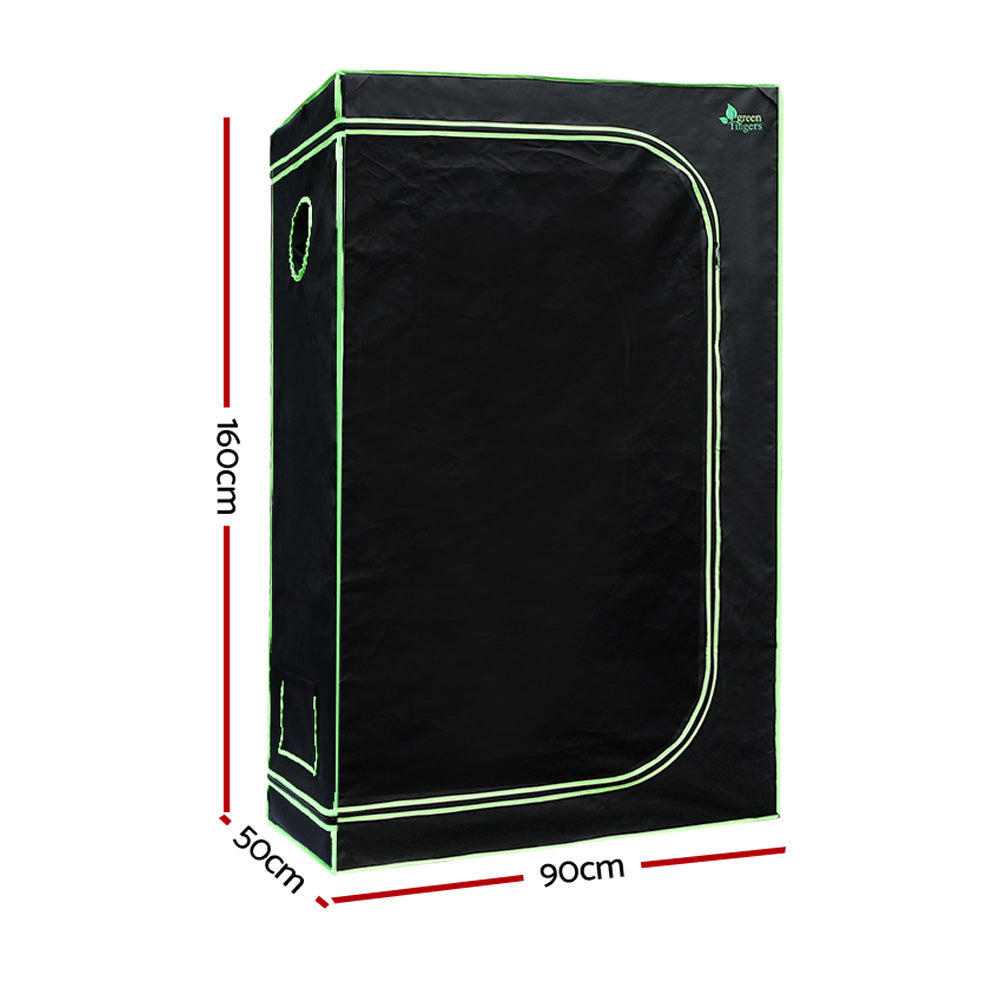 Greenhouses & Accessories: Green Fingers Grow Tent 90x50x160CM Hydroponics Kit Indoor Plant Room System